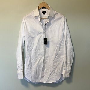 NWT J. Crew Ludlow Slim Black Label White Cotton Dress Shirt - Men